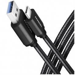 Axagon Data and charging USB 3.2 Gen 1 cable length 1 m. 3A. Black braided.