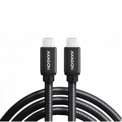 Axagon Data and charging USB 3.2 Gen1 cable length 3 m. PD 60W, 3A. Black braided.