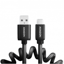 Axagon Data и зарядный кабель USB 2.0 длиной 1,1 м. 3А. Черный скручен.