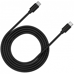 CANYON UC-12, кабель 100 Вт, 20 В/5 А, от типа C до типа C, 2 м с маркировкой, провод питания: 20AWG*4C, сигнальные провода: 28AWG*4C, наружный диаметр 4,5 мм, ПВХ, черный