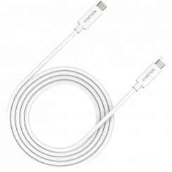 CANYON UC-42, cable, U4-CC-5A2M-E, USB4 TYPE-C to TYPE-C cable assembly 20G 2m 5A 240W(ERP) with E-MARK, CE, ROHS, white