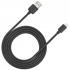 CANYON CFI-1, Кабель Lightning USB для Apple, круглый, длина кабеля 1м, Черный, 15,9*7*1000мм, 0,018кг