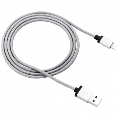 CANYON MFI-3, Charge & Sync MFI braided cable with metalic shell, USB to lightning, certified by Apple, 1m, 0.28mm, Dark gray