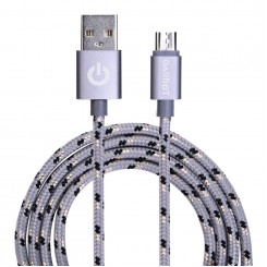 Garbot Garbot Grab&Go 1m punutud mikro-USB kaabel hõbedane