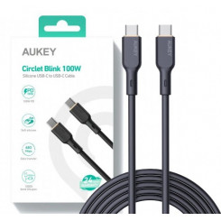 AUKEY CB-SCC101 USB-C Type-C Power Delivery PD 100W 5A 1m silikoonmust
