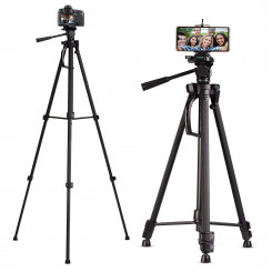 CoreParts statiivialus 51–180 cm, sobib kõikidele kaameratele ja 4–7 telefonile – mitmesuunaline reguleeritava kõrgusega – VCT-618N