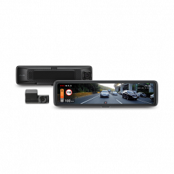 Mio MiVue R850T, задняя камера GPS Wi-Fi Premium 2,5K HDR Электронное зеркало DashCam с 11,88-дюймовым сенсорным экраном с антибликовым покрытием Аудиозаписывающее устройство