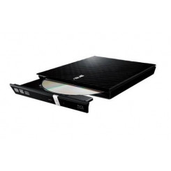 Asus SDRW-08D2S-U - CD/DVD, USB 2.0, 140ms/160ms, Win/Mac, 280g, Black