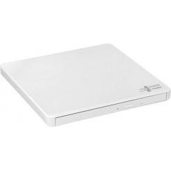 HL Data Storage Ultra õhuke kaasaskantav DVD-kirjutaja GP60NW60 liides USB 2.0 DVD±R / RW CD lugemiskiirus 24 x CD kirjutamiskiirus 24 x valge laua-/sülearvuti