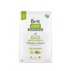 BRIT Care Dog Sustainable täiskasvanud keskmist tõugu kana ja putukad - koera kuivtoit - 3 kg