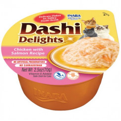 INABA Dashi Delights Kana lõhega puljongis - kassi maiused - 70g