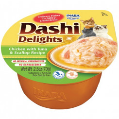 INABA Dashi Delights kana tuunikala ja kammkarbi puljong - kassi maius - 70 g