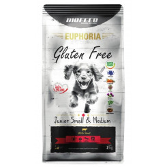 BIOFEED Euphoria Gluten Free Junior small & medium Veiseliha - koerakuivtoit - 2kg