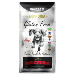 BIOFEED Euphoria Gluten Free Junior small & medium Beef - сухой корм для собак - 12 кг