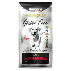 BIOFEED Euphoria Gluten Free Junior keskmine ja suur Veiseliha - koerakuivtoit - 12kg