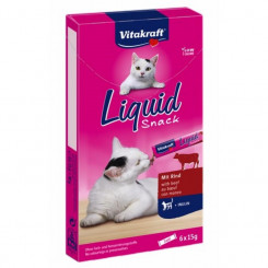 VITAKRAFT Cat Liquid-Snack with beef - cat treats - 6 x 15g