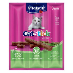 VITAKRAFT CatStick Mini Chicken with grass - cat treats - 3 pcs