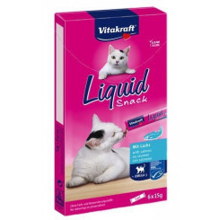 VITAKRAFT Liquid Snack Salmon - cat treats - 6 x 15g