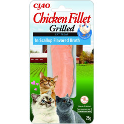 INABA Grilled Chicken Extra tender fillet in scallop flavored broth - cat treats - 25 g