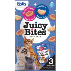 INABA Juicy Bites с курицей и тунцом - лакомство для кошек - 3 x 11 г