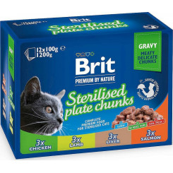 BRIT Premium Cat Sterilized Plate - kassi märgtoit - 12x100g