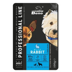 SUPER BENO Adult Small and Medium Rabbit - Влажный корм для собак - 100 г