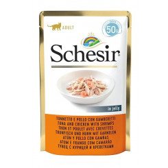 SCHESIR tarretises Tuunikala ja kana krevettidega - märg kassitoit - 50 g