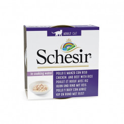 SCHESIR in cooking water Chicken and beef with rice - wet cat food - 85 g
