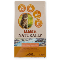 IAMS Naturally Adult Põhja-Atlandi lõhe ja riis - kassi kuivtoit - 2,7 kg
