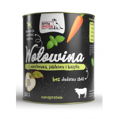 SYTA MICHA Beef with carrot, apple and basil - wet dog food - 800g