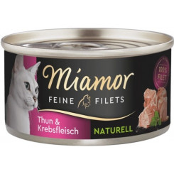 MIAMOR Feine Filets Naturell Tuna krabiga - märg kassitoit - 80g