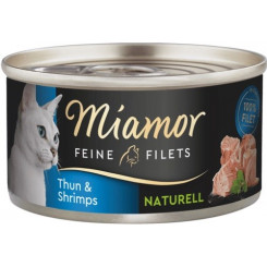 MIAMOR Feine Filets Naturell Тунец с креветками - влажный корм для кошек - 80г