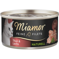 MIAMOR Feine Filets Naturell Tuna с лососем - влажный корм для кошек - 80г