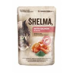 Shelma cat food salmon fillets with spirulina sauce 28x85g