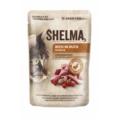 Shelma cat food duck fillets in cranberry sauce 28x85g