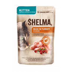 Shelma cat food KITTEN turkey fillets in cranberry sauce 28x85g