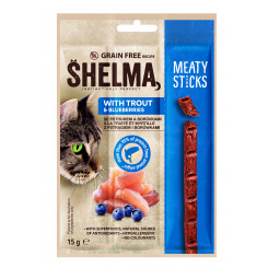 Shelma sticks with trout and blueberry for cats 15g