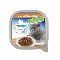 Prevital Naturel консервы для кошек с кусочками баранины и печени в соусе 100г