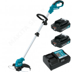 Makita UR100DWAE string trimmer with battery and charger