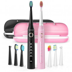 FairyWill FW-507 sonic toothbrushes with head set and case (Black and Pink)