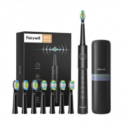 FairyWill FW-E11 sonic toothbrush with head set and case (black)