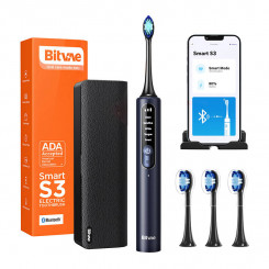 Звуковая зубная щетка с аппликацией и набором насадок, футляром и держателем зубной щетки Bitvae S3 (темно-синий)