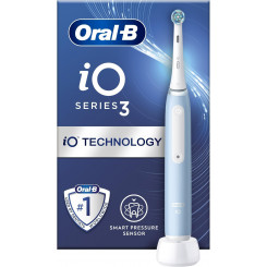 Электрическая зубная щетка Oral-B серии iO3 Перезаряжаемая Для взрослых Количество насадок в комплекте 1 Ice Blue Количество режимов чистки зубов 3