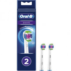 Oral-B asenduspea CleanMaximiser tehnoloogiaga EB18 RB-2 3D valged pead täiskasvanutele Kaasas olevate harjapeade arv 2 Hammaste harjamisrežiimide arv Ei kehti Valge