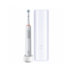 Электрическая зубная щетка Oral-B Pro3 3500 Sensitive Clean Для взрослых Аккумуляторная Белая Количество насадок в комплекте 1 Количество режимов чистки зубов 3
