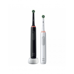 Oral-B   Pro3 3900 Cross Action   Electric Toothbrush   Rechargeable   For adults   ml   Number of heads   Black and White   Number of brush heads included 2   Number of teeth brushing modes 3