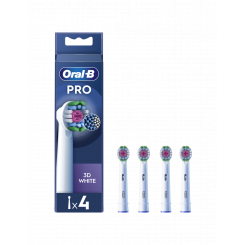 Oral-B   Replaceable toothbrush heads   EB18-4 3D White Pro   Heads   For adults   Number of brush heads included 4   White