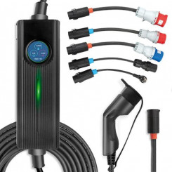 Дорожный комплект зарядного устройства Platinet EV (портативный), 6 входных кабелей: PG, UK, 5-контактный CEE (32A), 3-контактный CEE (32A), 5-контактный CEE (16A), 3-контактный CEE (16A), Выход: Тип 2 (кабель 5 м), автоматическое определение входа, для в