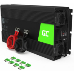 Инверторный преобразователь мощности автомобиля Green Cell с 24 В до 230 В, 1500 Вт/3000 Вт