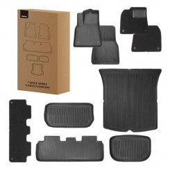 Car mats for Tesla model Y Baseus T-Space 9 pieces (black velvet)
